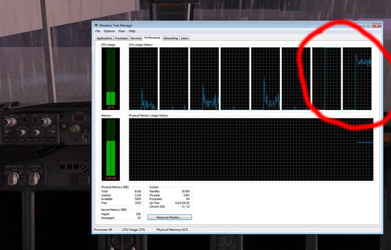 CPU's using AMD FX-8350 in FSX